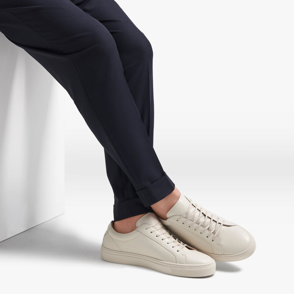 Uniform Standard Men's Series 1 minimalist leather sneaker in Beige handcrafted in Portugal