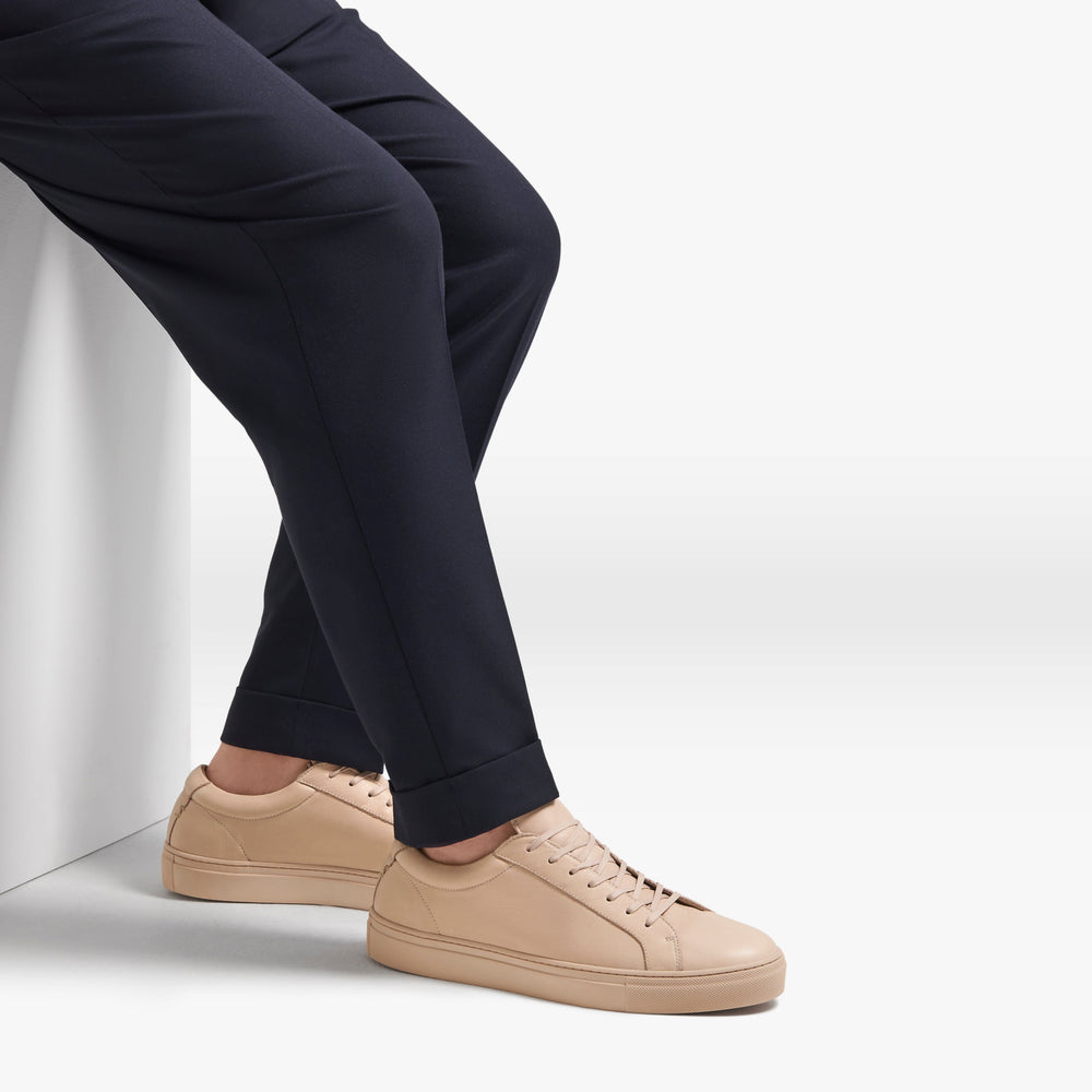 Uniform Standard Men's Series 1 minimalist leather sneaker in Beige handcrafted in Portugal