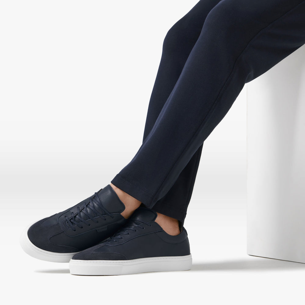 Uniform Standard Men's Series 3 minimalist leather sneaker in Blue handcrafted in Portugal