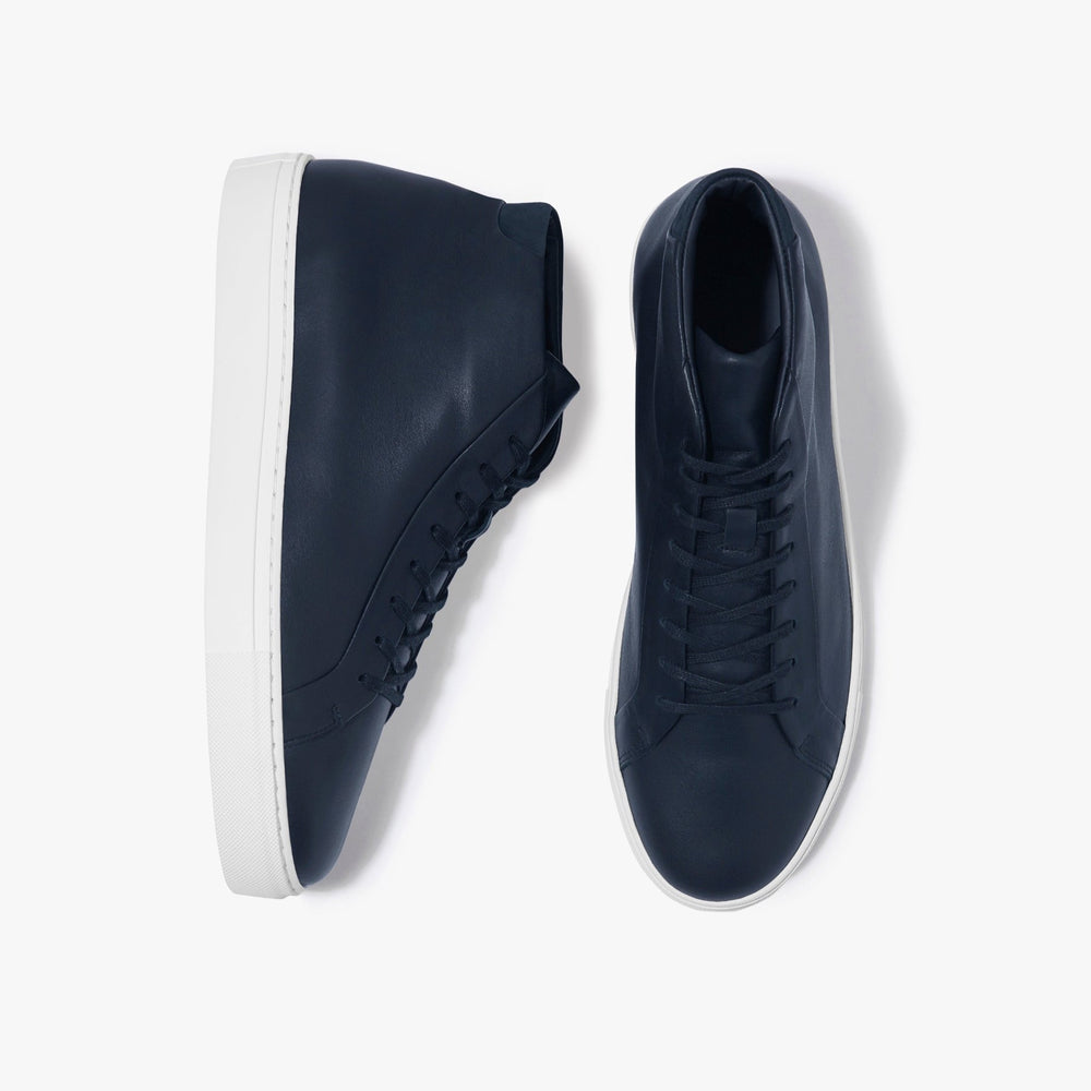 Uniform Standard Men's Series 4 mid top minimalist leather sneaker in Blue handcrafted in Portugal