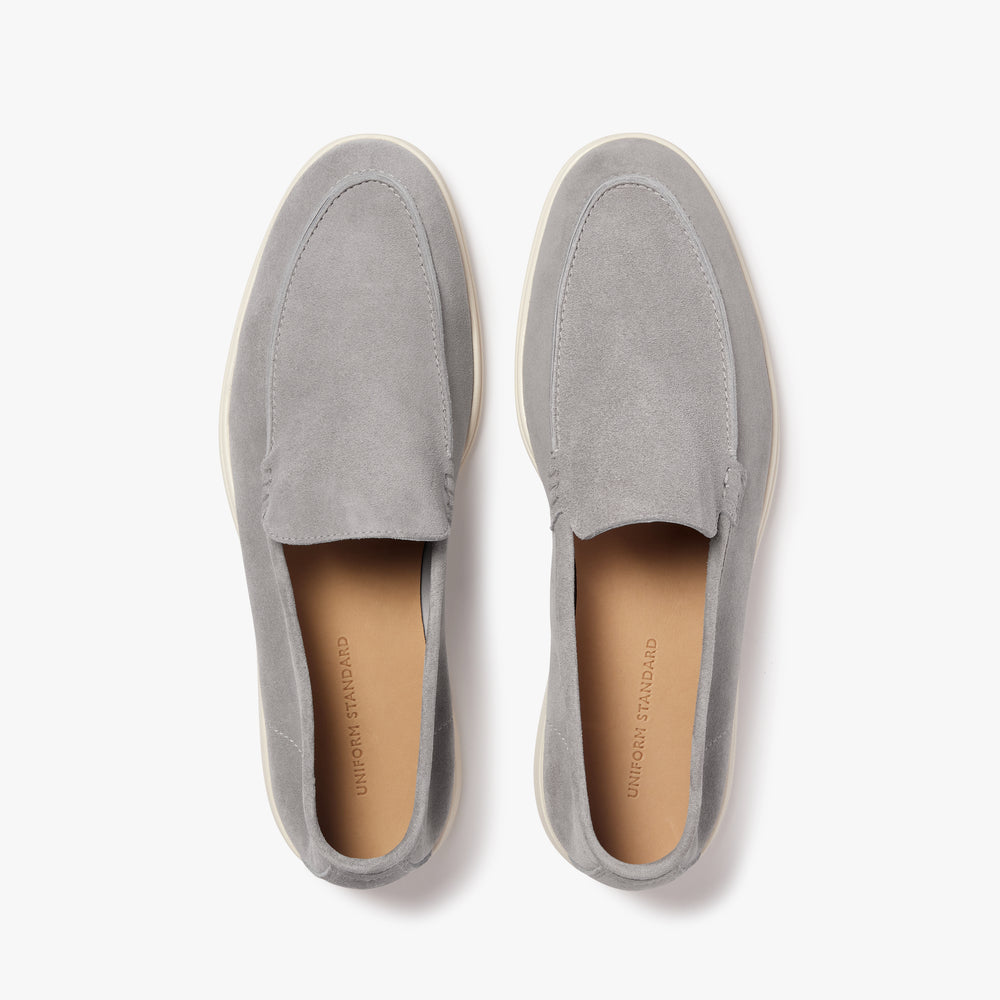 Uniform Standard Men's minimalist leather loafer in Grey handcrafted in Portugal
