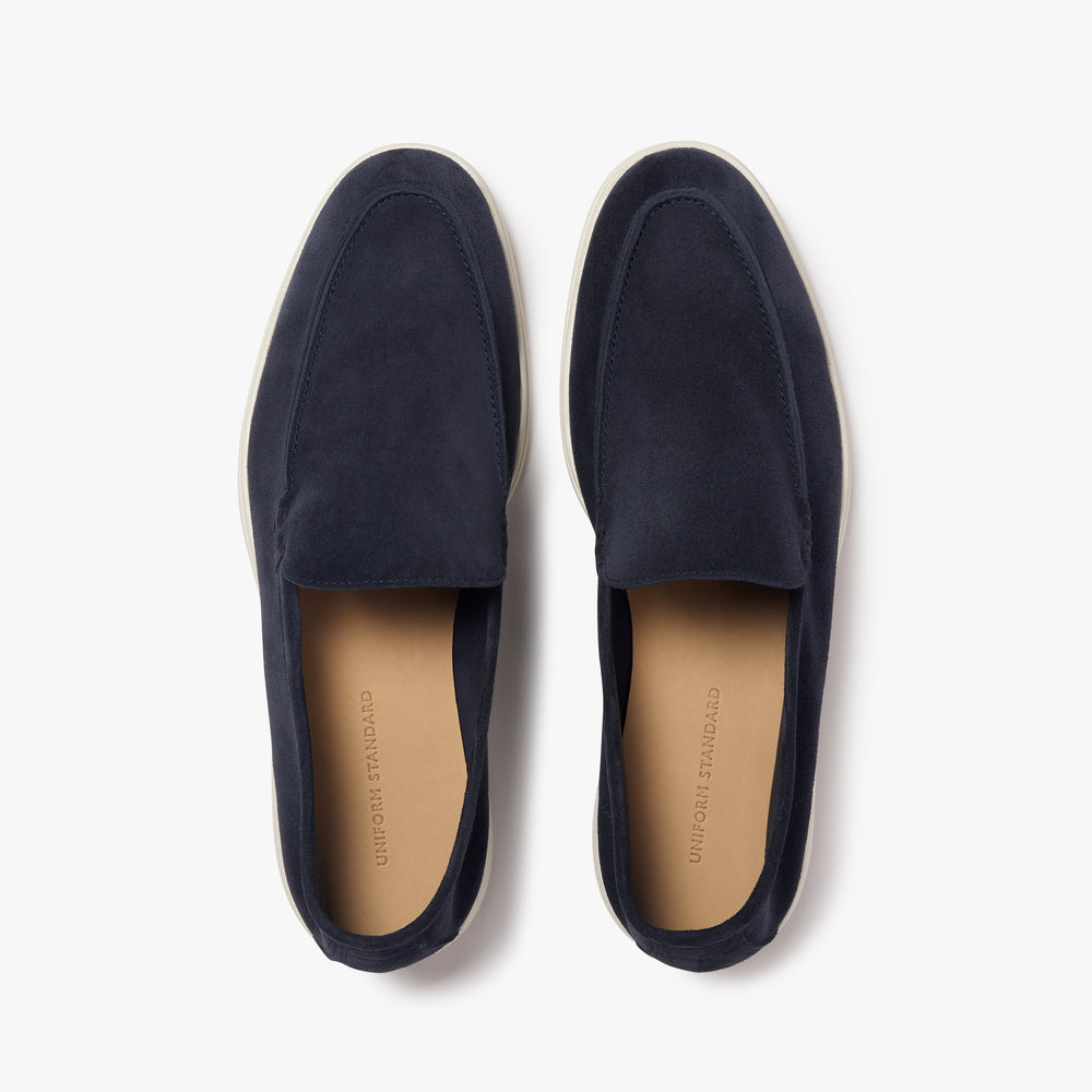 Uniform Standard Men's minimalist leather loafer in Blue handcrafted in Portugal