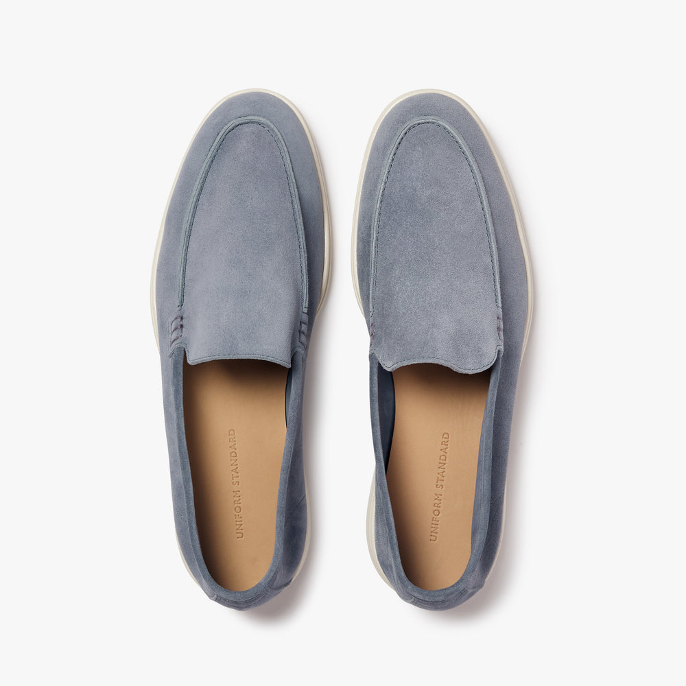 Uniform Standard Men's minimalist leather loafer in Blue handcrafted in Portugal