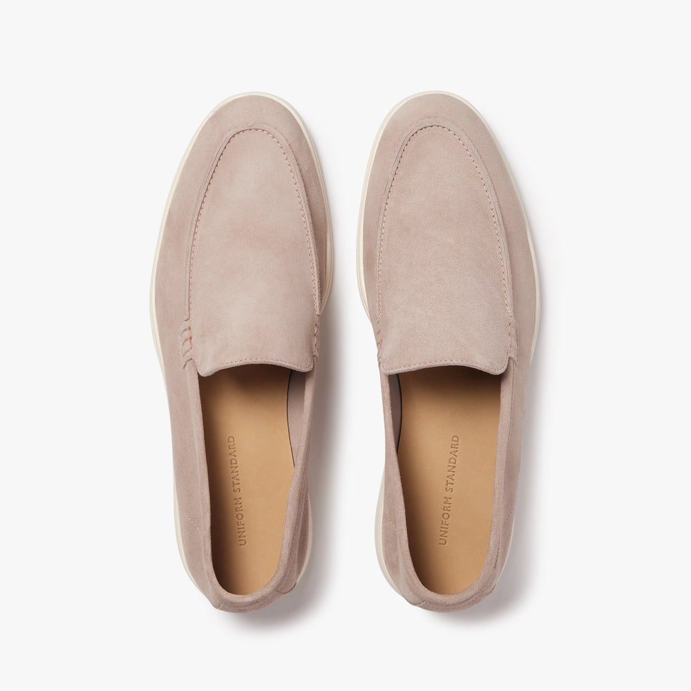 Uniform Standard Men's minimalist leather loafer in Pink handcrafted in Portugal