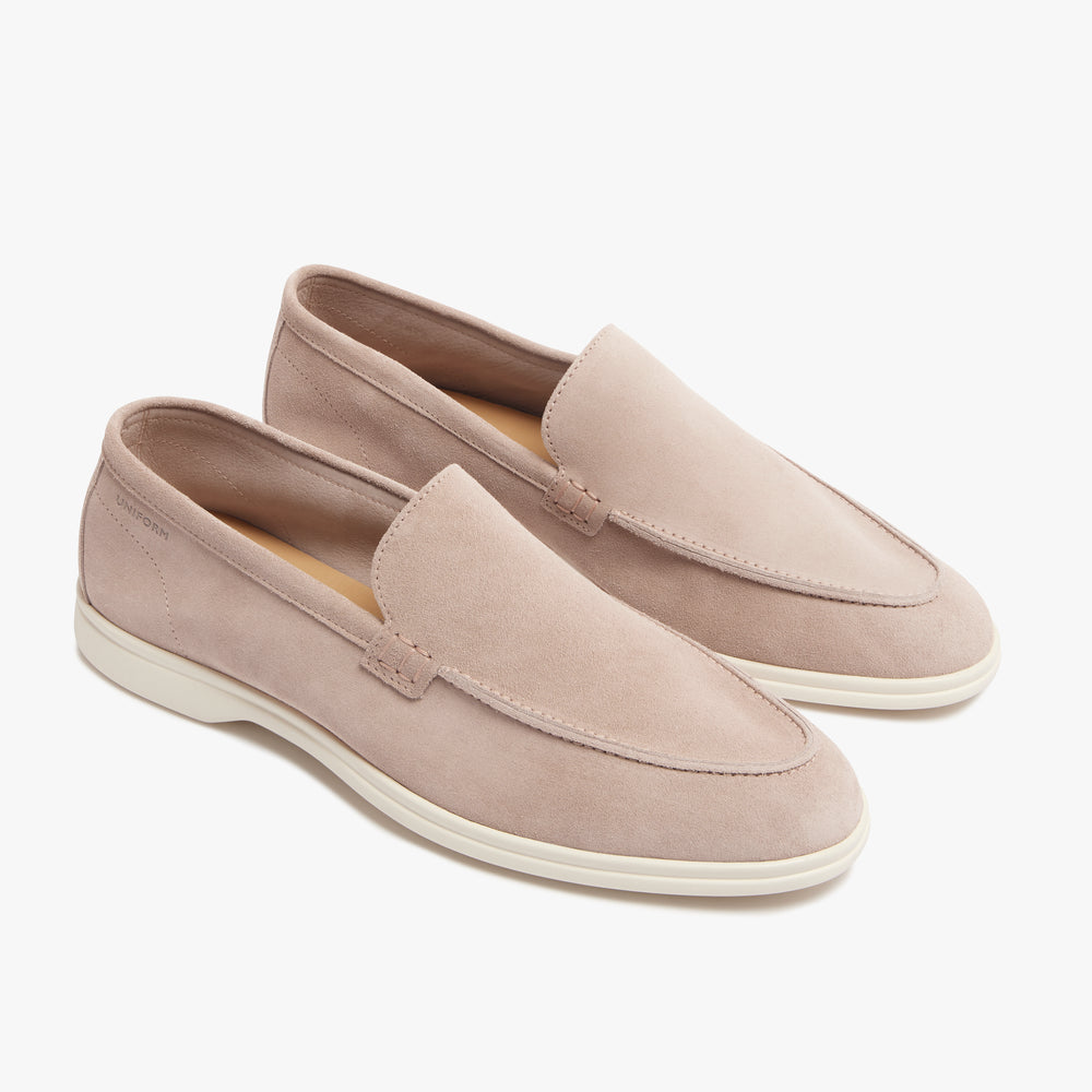 Uniform Standard Men's minimalist leather loafer in Pink handcrafted in Portugal