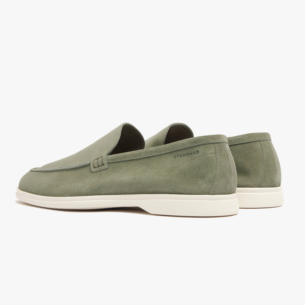 Uniform Standard Men's minimalist leather loafer in Green handcrafted in Portugal