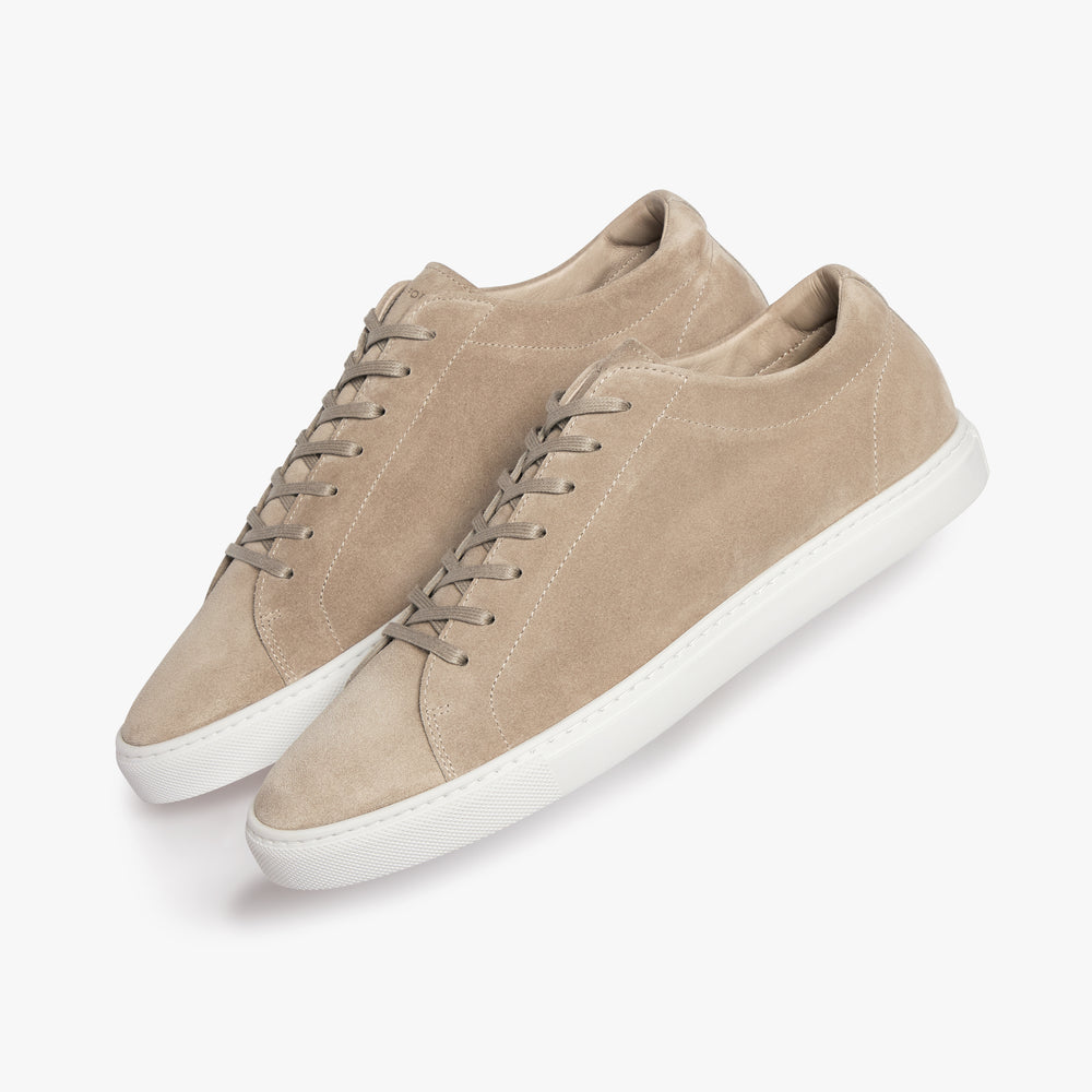Uniform Standard Sand Suede sneaker flat lay
