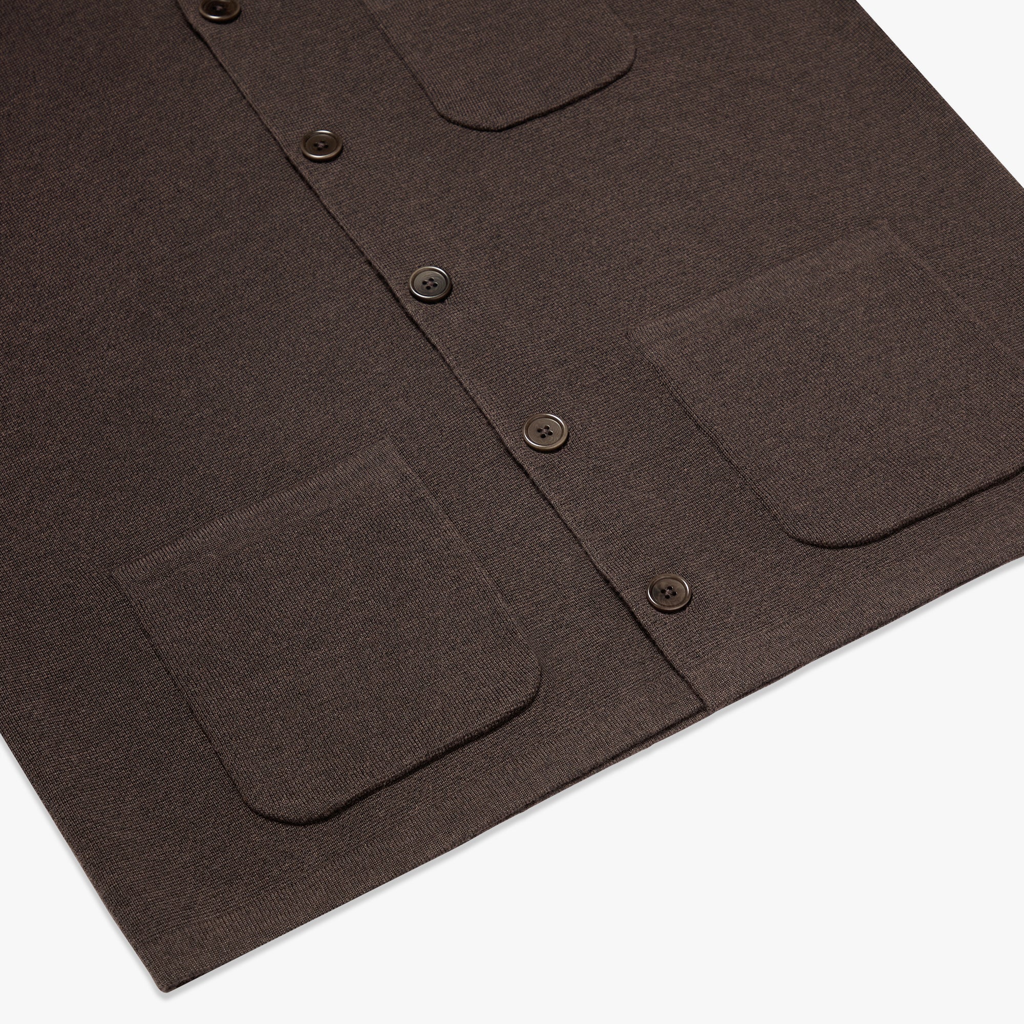 Merino Wool Knit Overshirt Espresso Mens