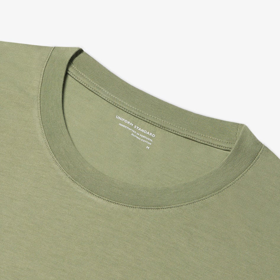 Uniform Standard Men's organic cotton minimalist t-shirt in Green