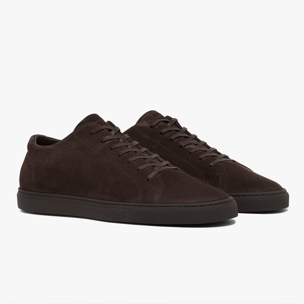 Men's Triple Chocolate Suede Relaxed Sneaker side profile