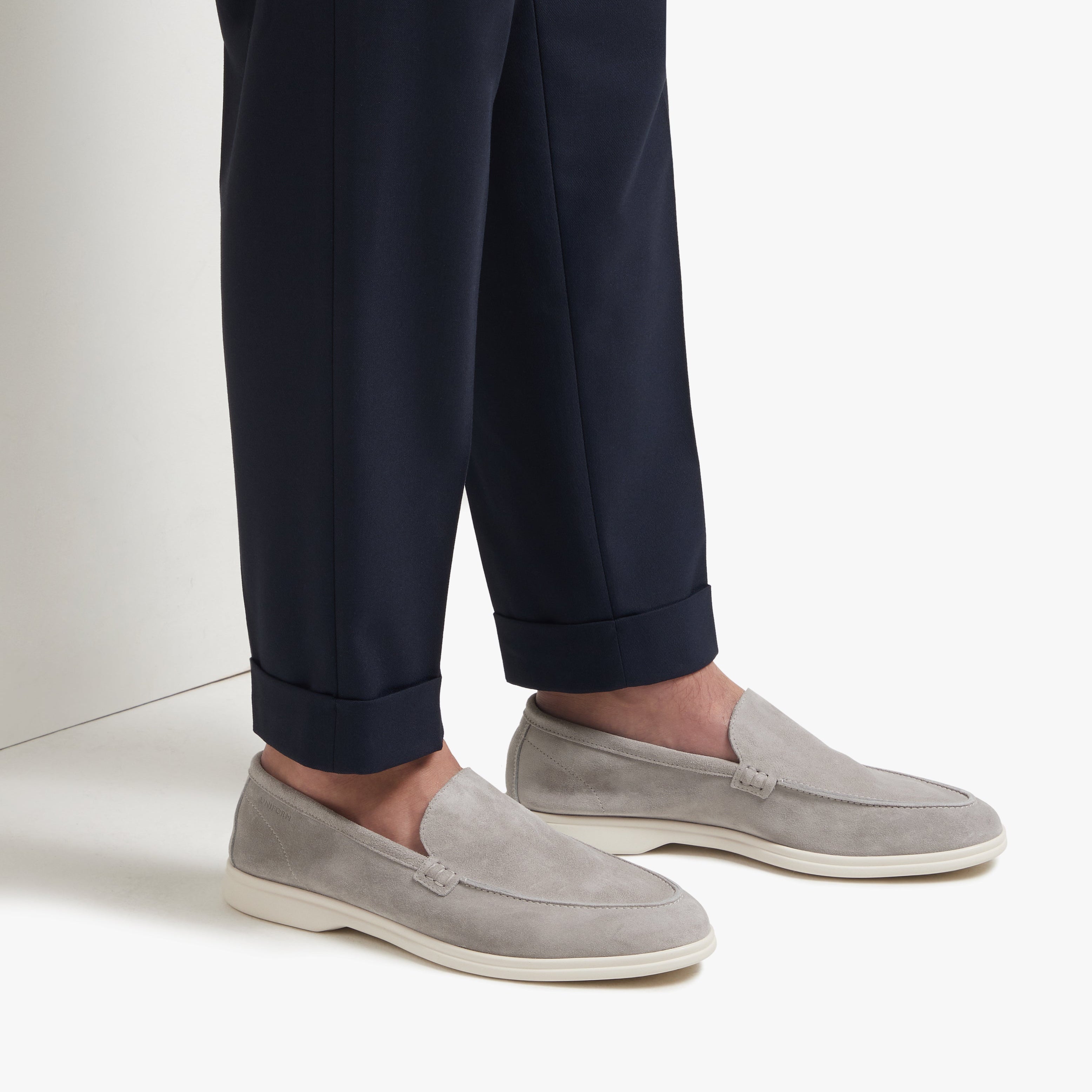 Relaxed Loafer Grey Suede Mens