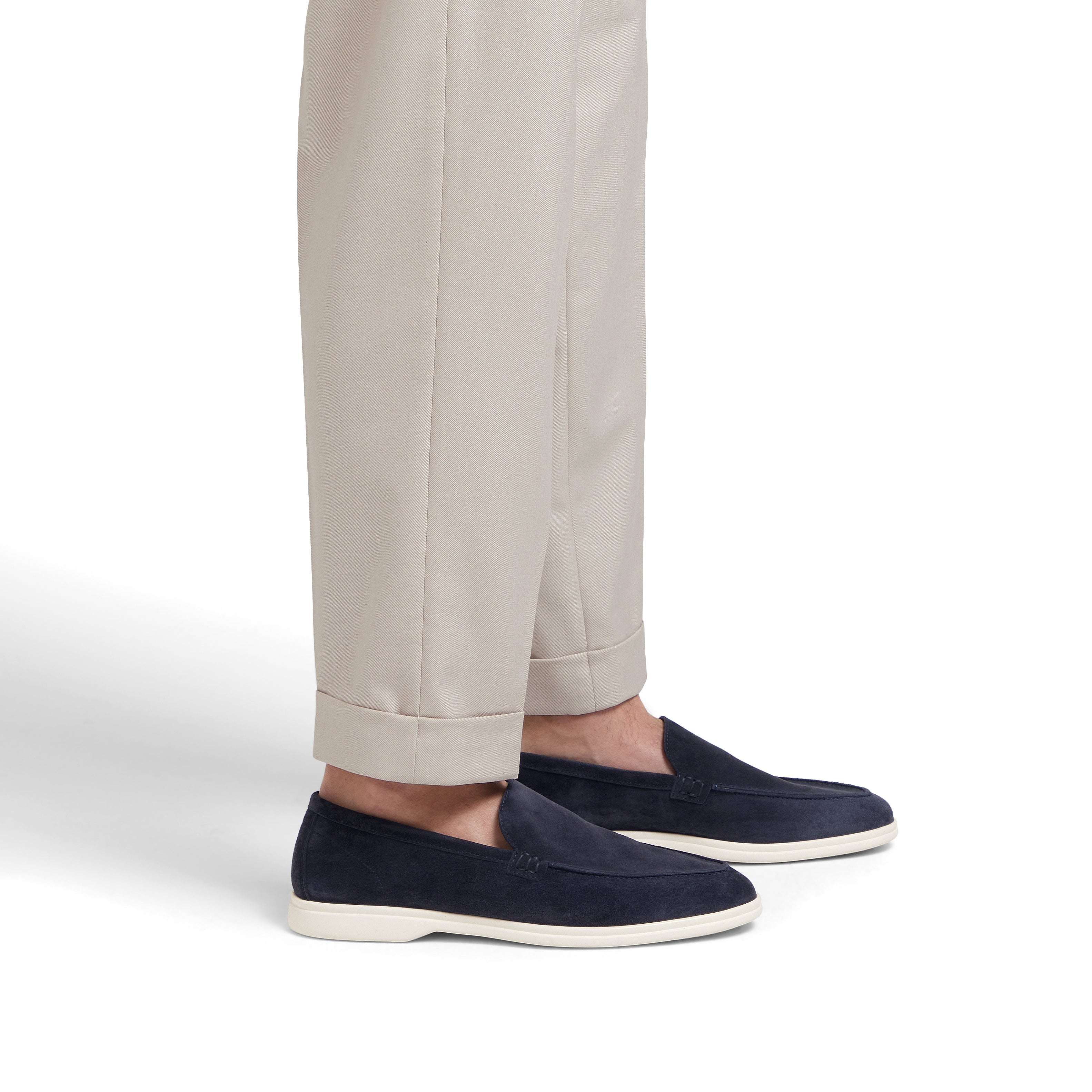 Relaxed Loafer Navy Suede Mens