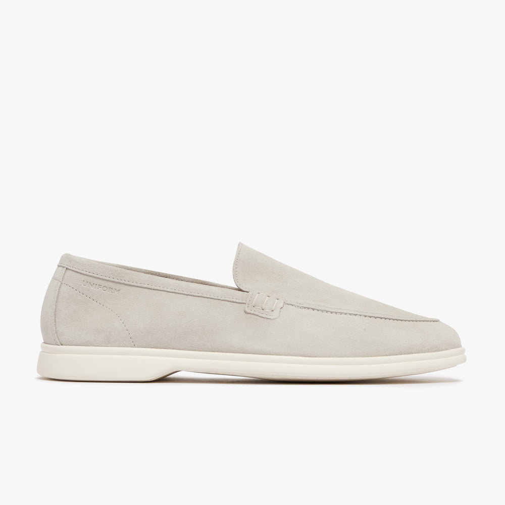 Uniform Standard Men's minimalist leather loafer in Beige handcrafted in Portugal