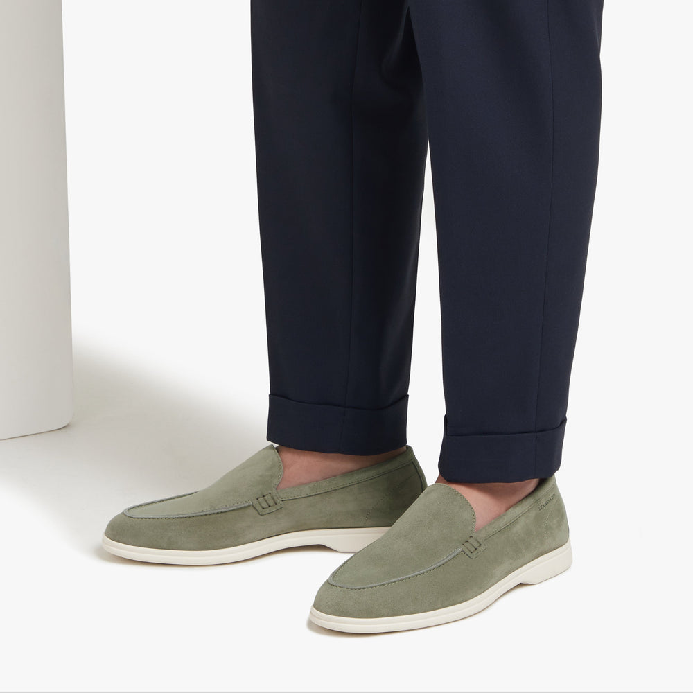 Uniform Standard Men's minimalist leather loafer in Green handcrafted in Portugal