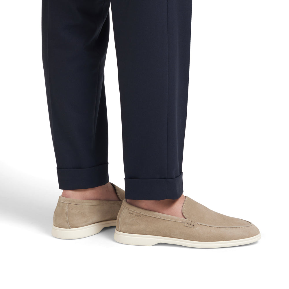 Uniform Standard Men's minimalist leather loafer in Beige handcrafted in Portugal