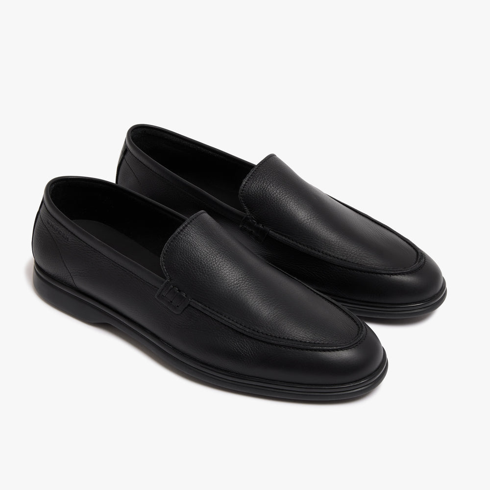 Uniform Standard Men's minimalist leather loafer in Black handcrafted in Portugal