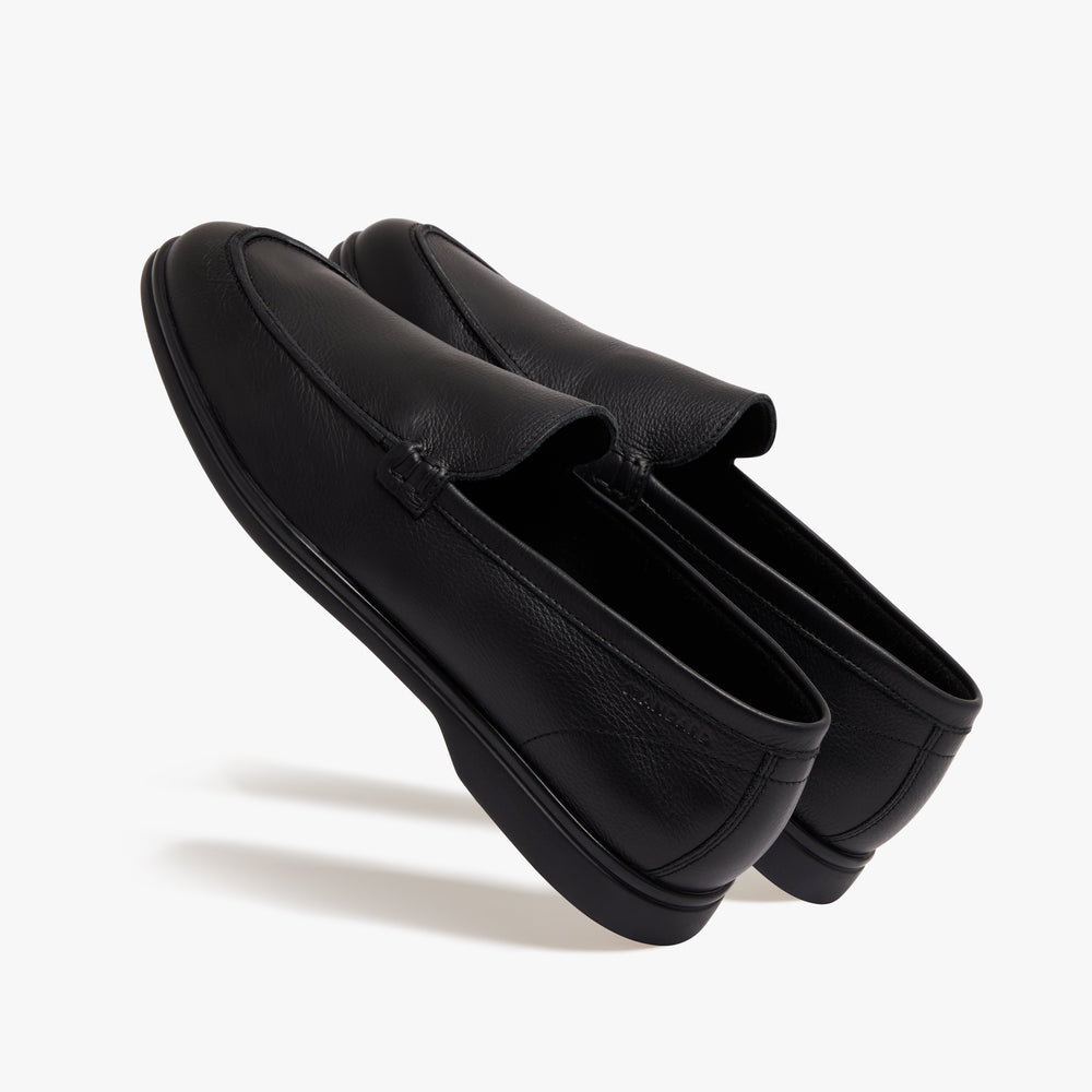 Uniform Standard Men's minimalist leather loafer in Black handcrafted in Portugal