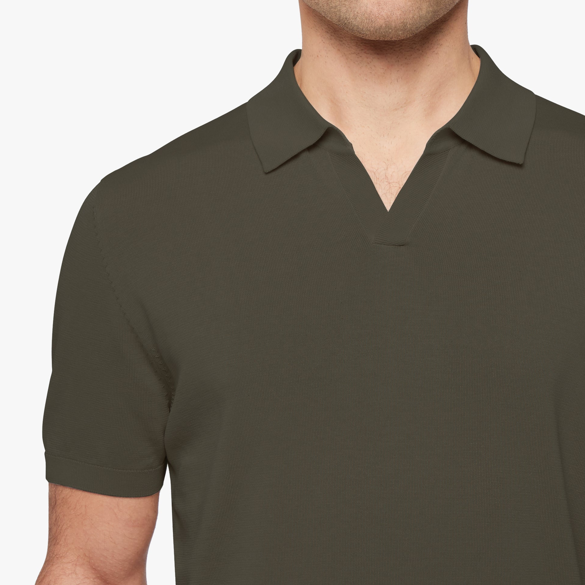 Cotton Silk Relaxed Polo Hunter Mens