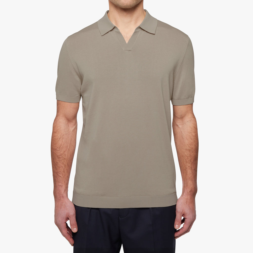 Cotton Silk Relaxed Polo Mink