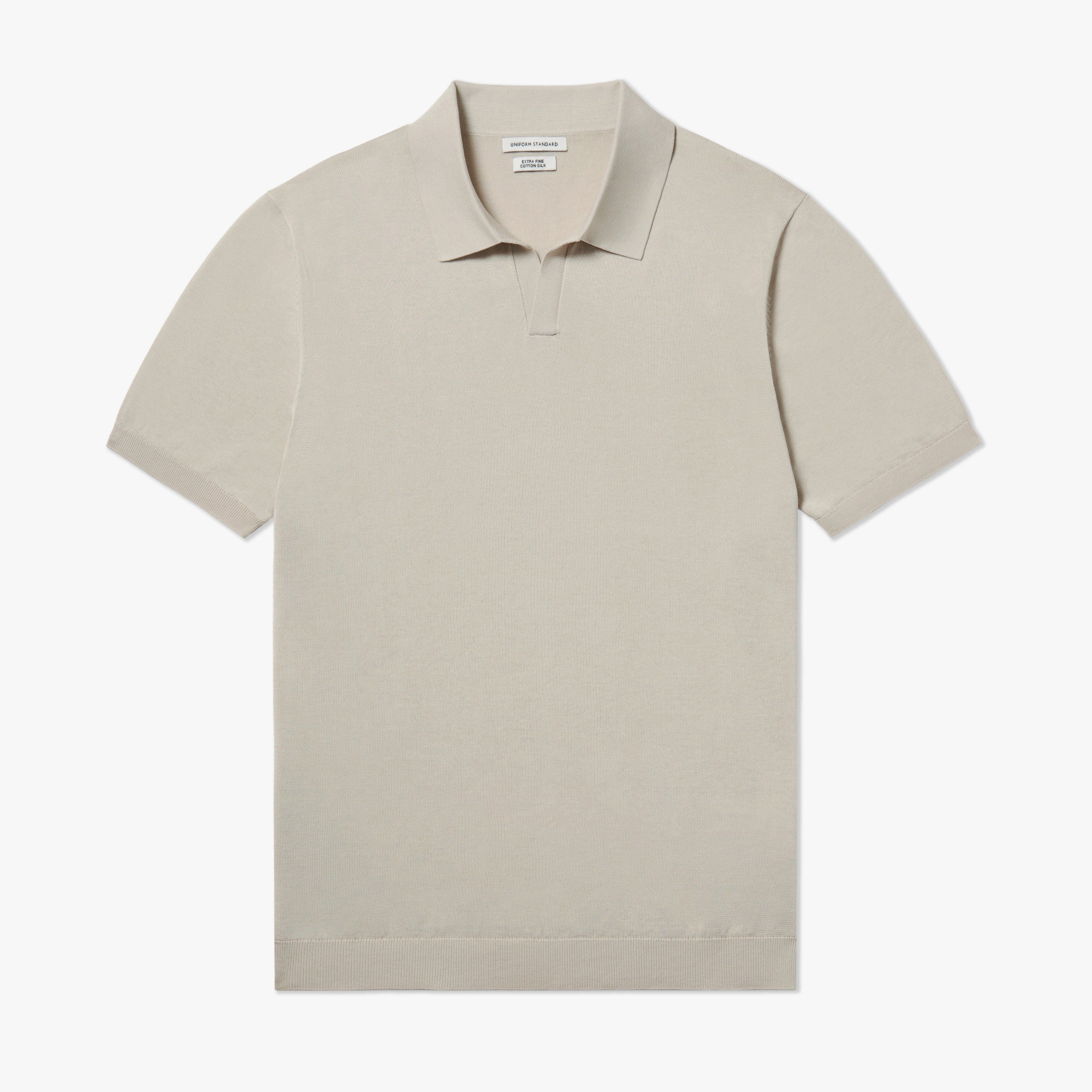 Cotton Silk relaxed polo oyster