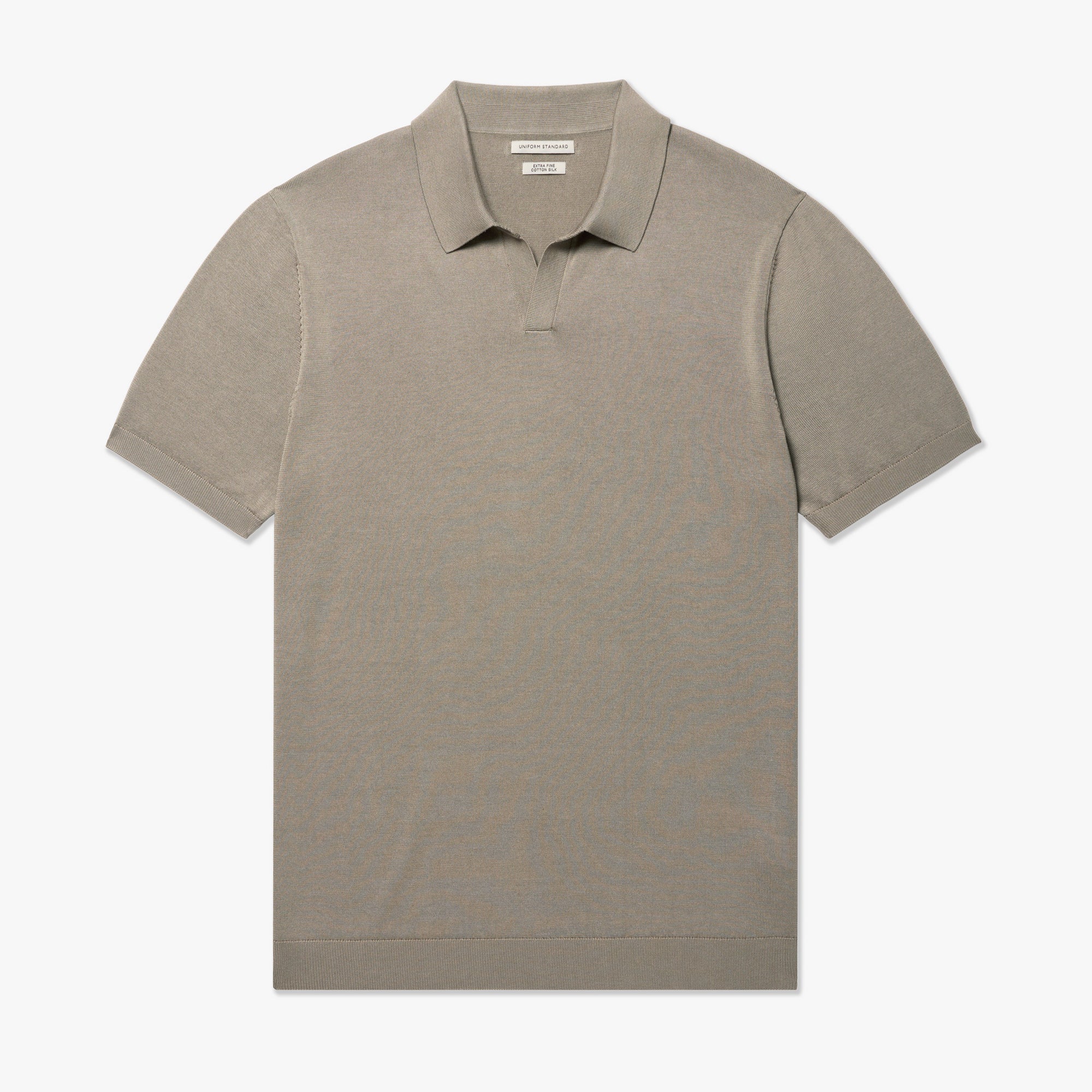 Men's Mist Blue Cotton Silk Relaxed Polo Shirt | Uniform Standard