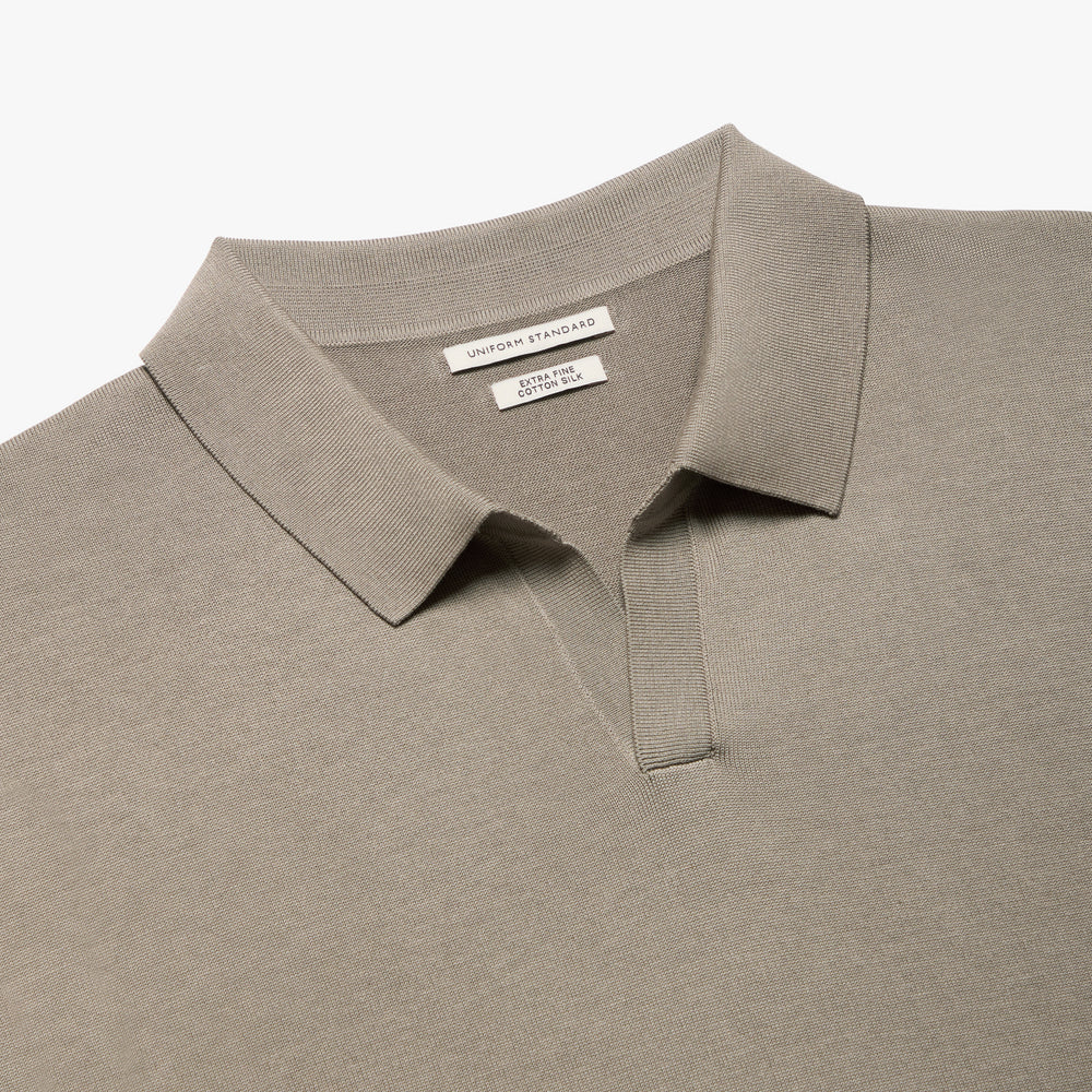 Cotton Silk Relaxed Polo Mink