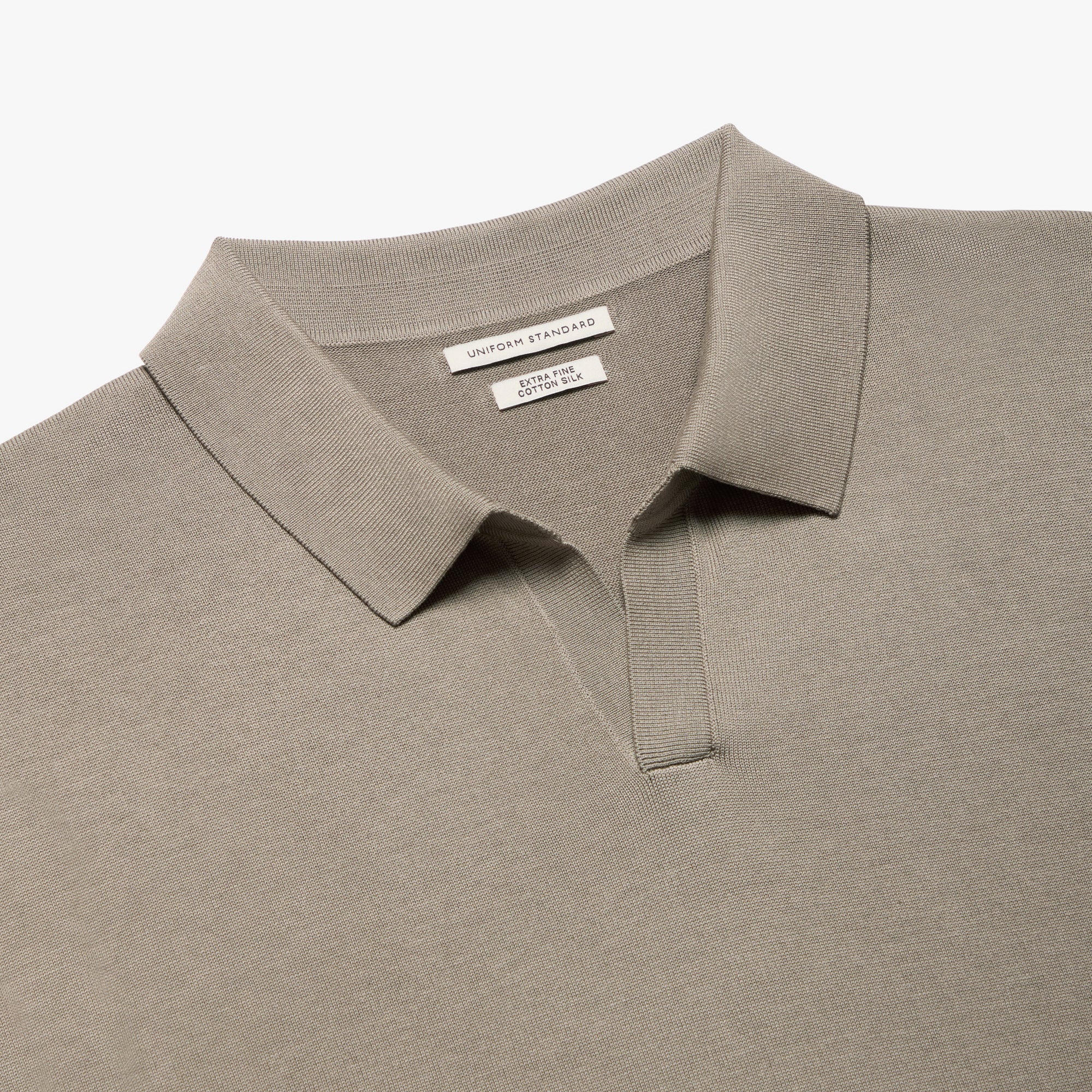 Cotton Silk Relaxed Polo Mink Mens