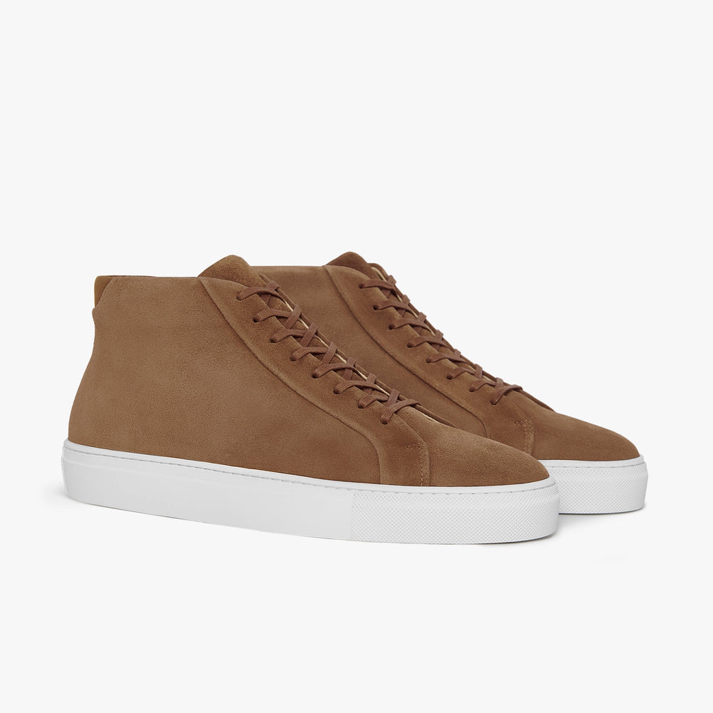 Uniform Standard Men's Series 4 mid top minimalist suede sneaker in Brown handcrafted in Portugal