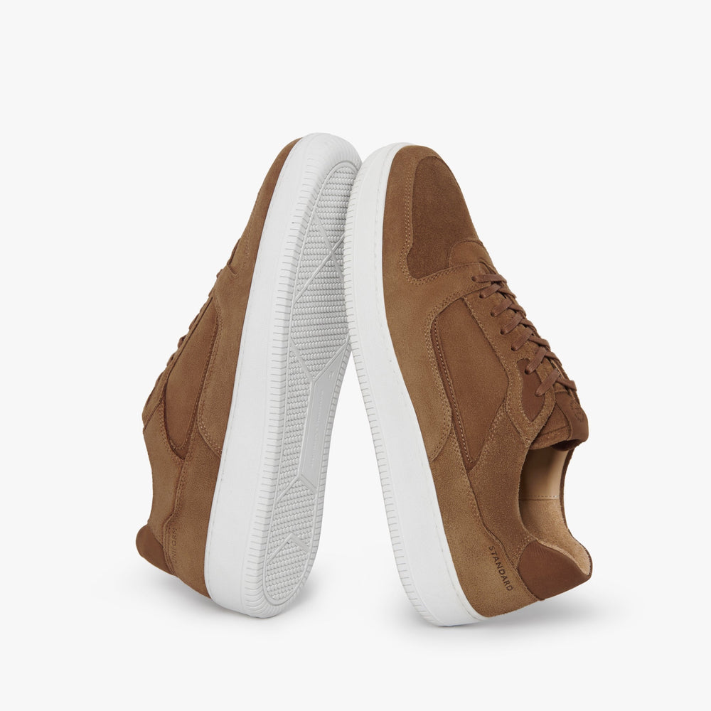 Uniform Standard Men's Series 5 minimalist suede sneaker in Brown handcrafted in Portugal