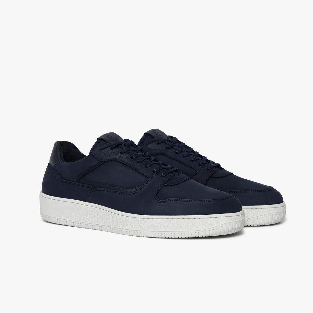 Uniform Standard Men's Series 5 minimalist nubuck leather sneaker in Blue handcrafted in Portugal