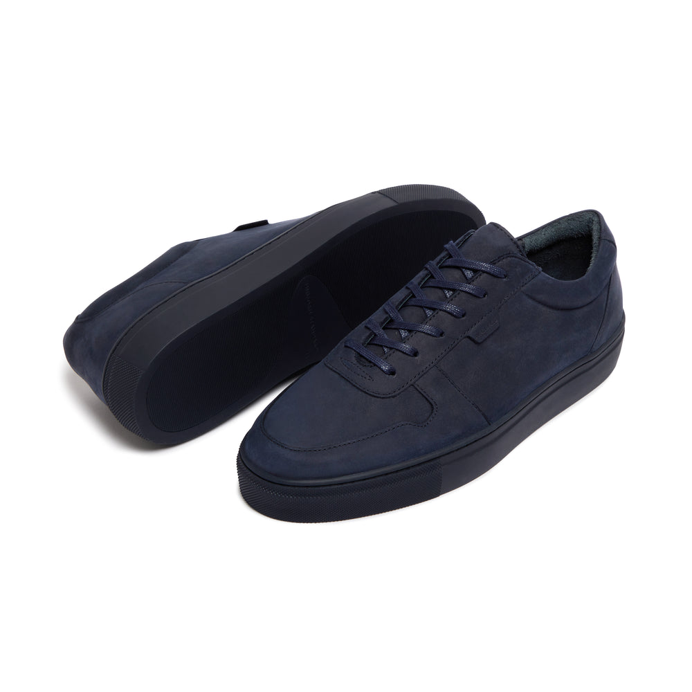 Uniform Standard Men's Series 6 minimalist nubuck leather sneaker in Blue handcrafted in Portugal