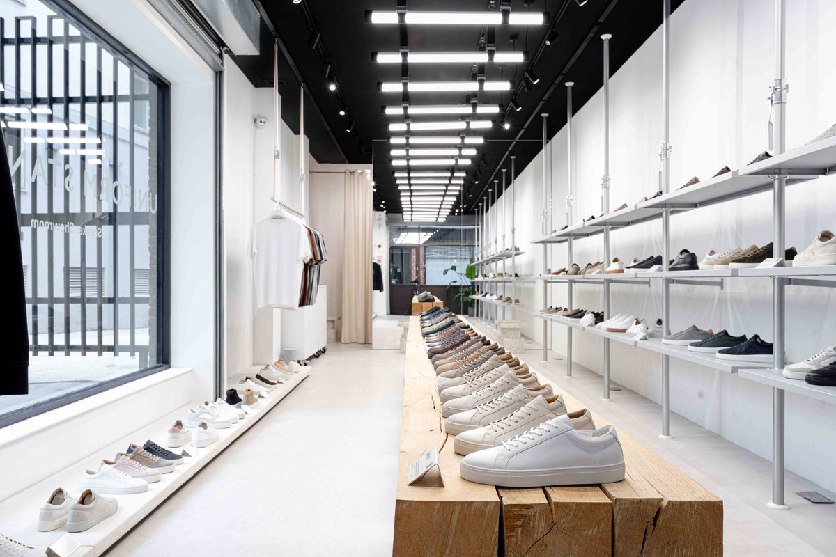 Inside the UNIFORM STANDARD showroom on Marshall Street, Soho