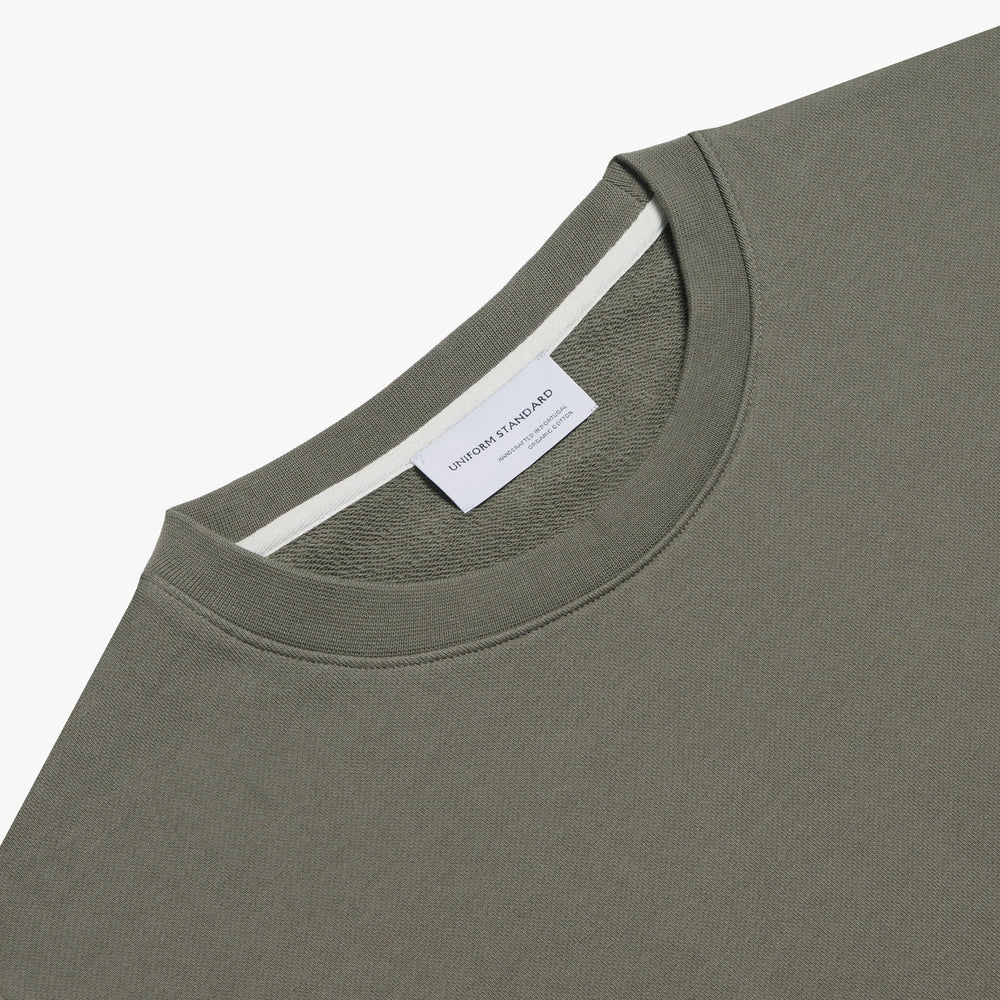 Uniform Standard Men's minimalist sweatshirt in Green designed in East London