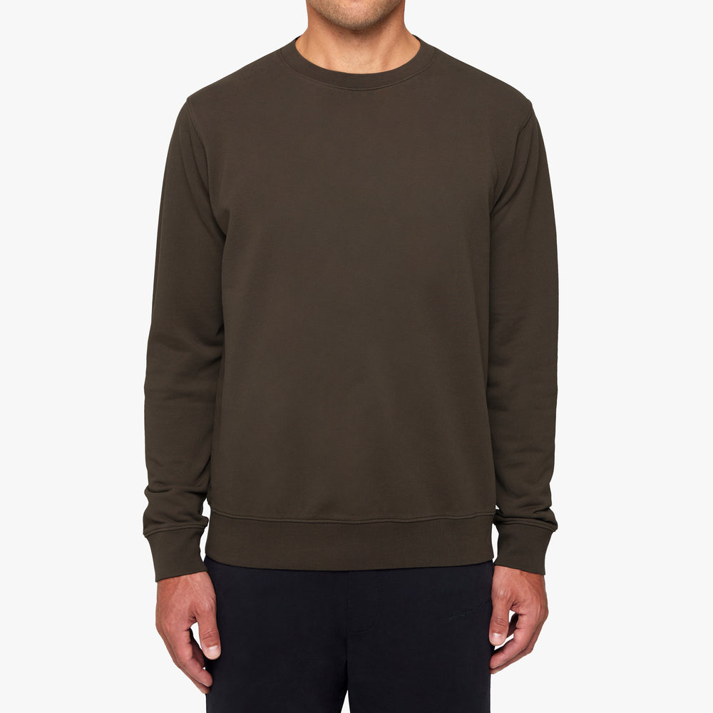 Uniform Standard Men's minimalist sweatshirt in Brown designed in East London