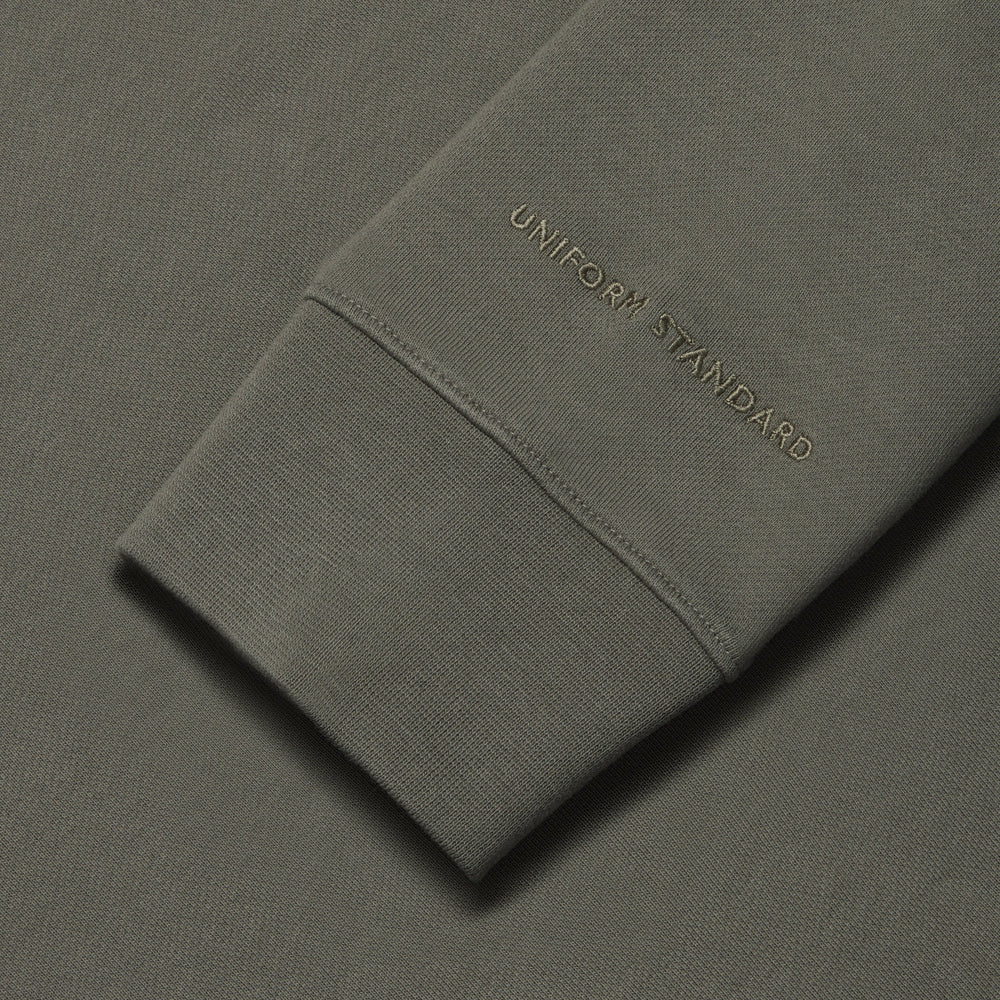 Uniform Standard Men's minimalist sweatshirt in Green designed in East London