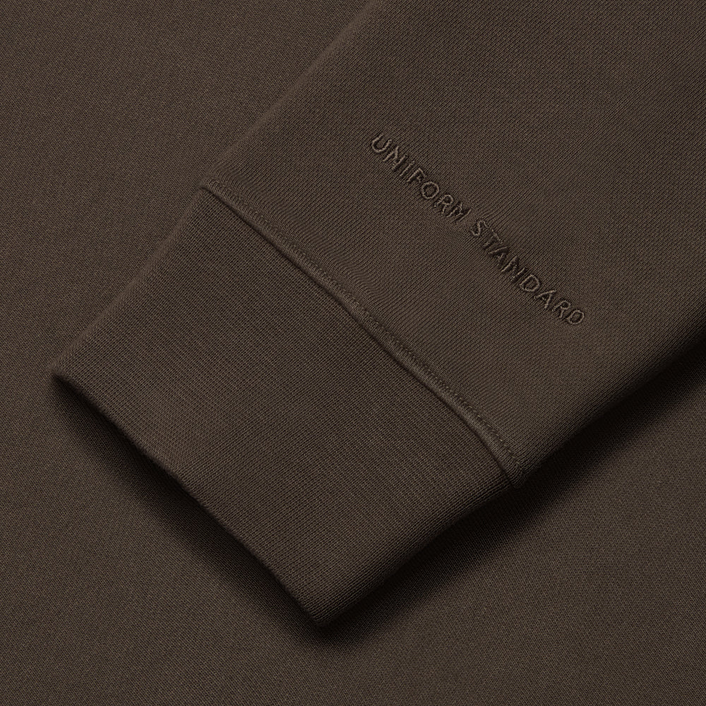 Uniform Standard Men's minimalist sweatshirt in Brown designed in East London