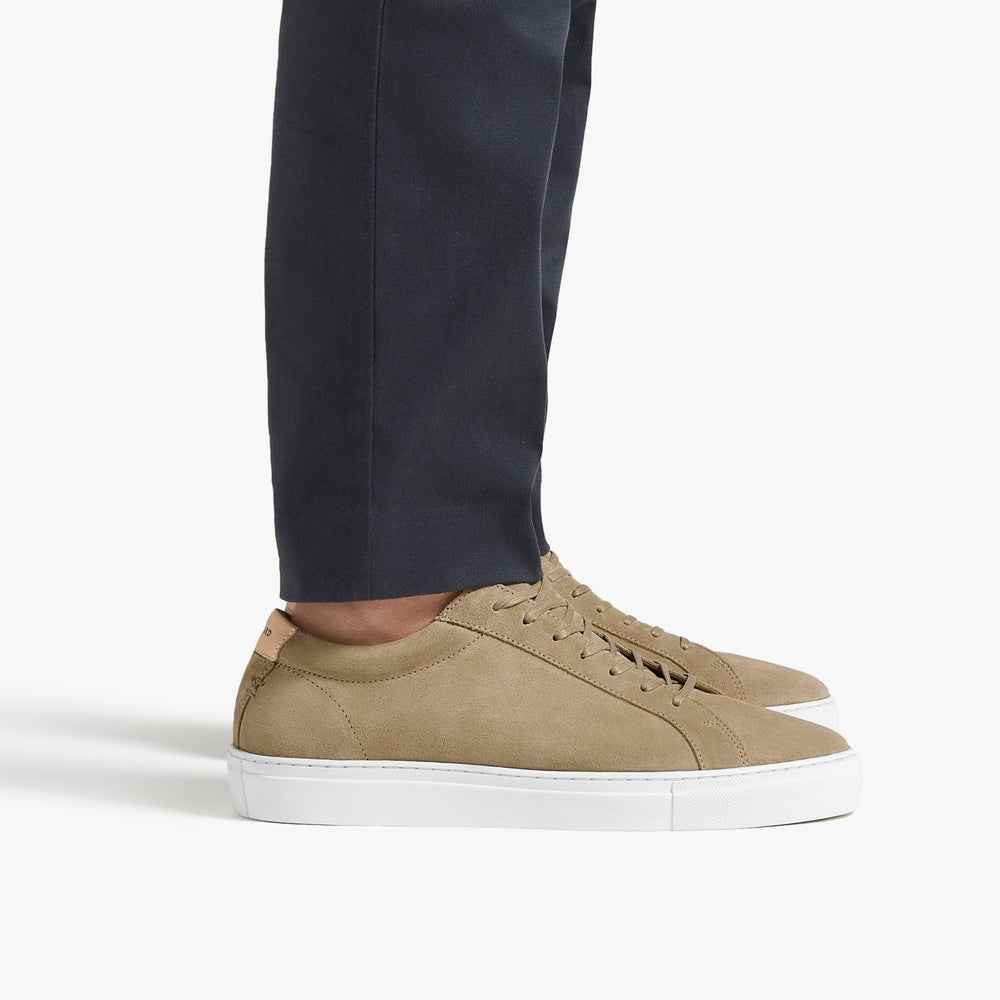 Uniform Standard Men's Series 1 minimalist suede sneaker in Beige handcrafted in Portugal
