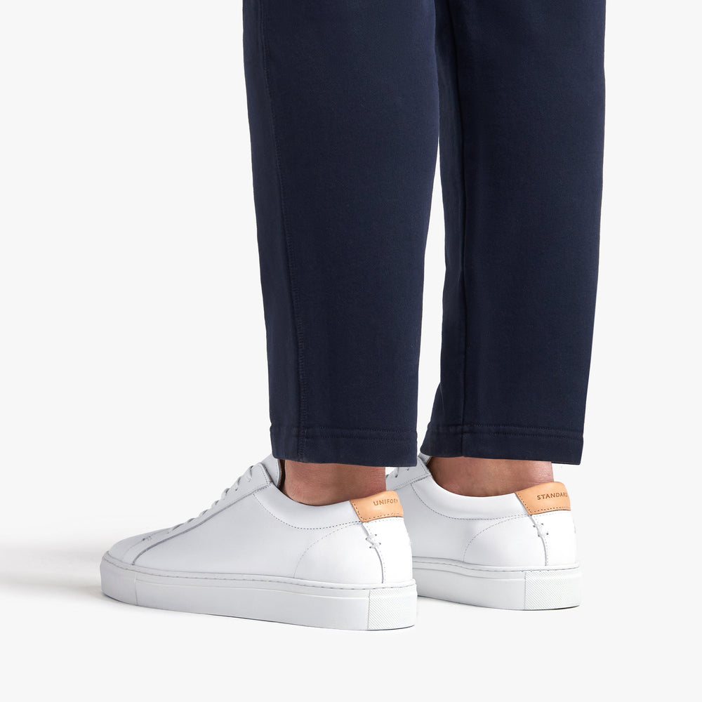 Uniform Standard Men's Series 1 minimalist leather sneaker in White handcrafted in Portugal