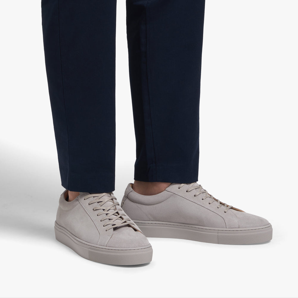 Uniform Standard Men's Series 1 minimalist suede sneaker in Grey handcrafted in Portugal