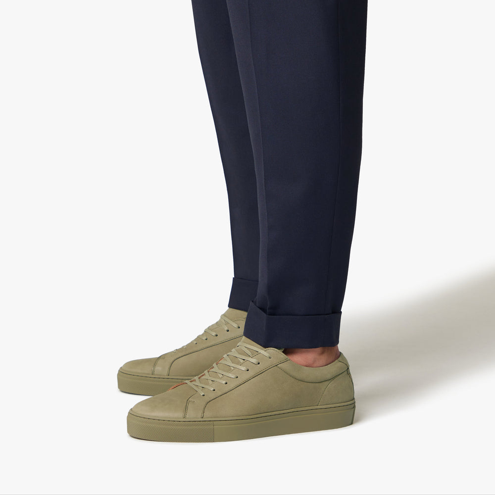 Uniform Standard Men's Series 1 minimalist nubuck leather sneaker in Green handcrafted in Portugal