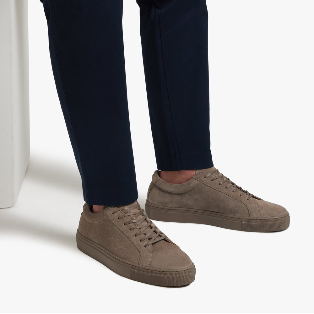 Uniform Standard Men's Series 1 minimalist suede sneaker in Brown handcrafted in Portugal