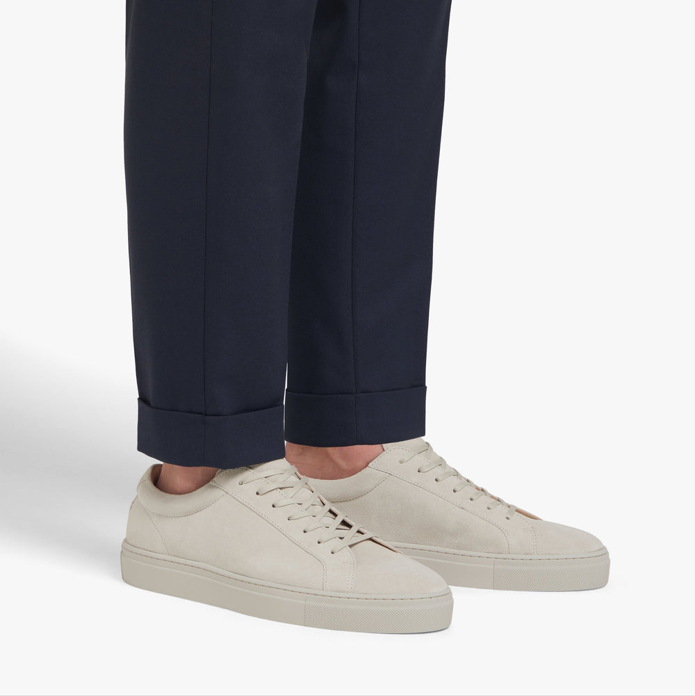 Uniform Standard Women's Series 1 minimalist suede sneaker in Beige handcrafted in Portugal