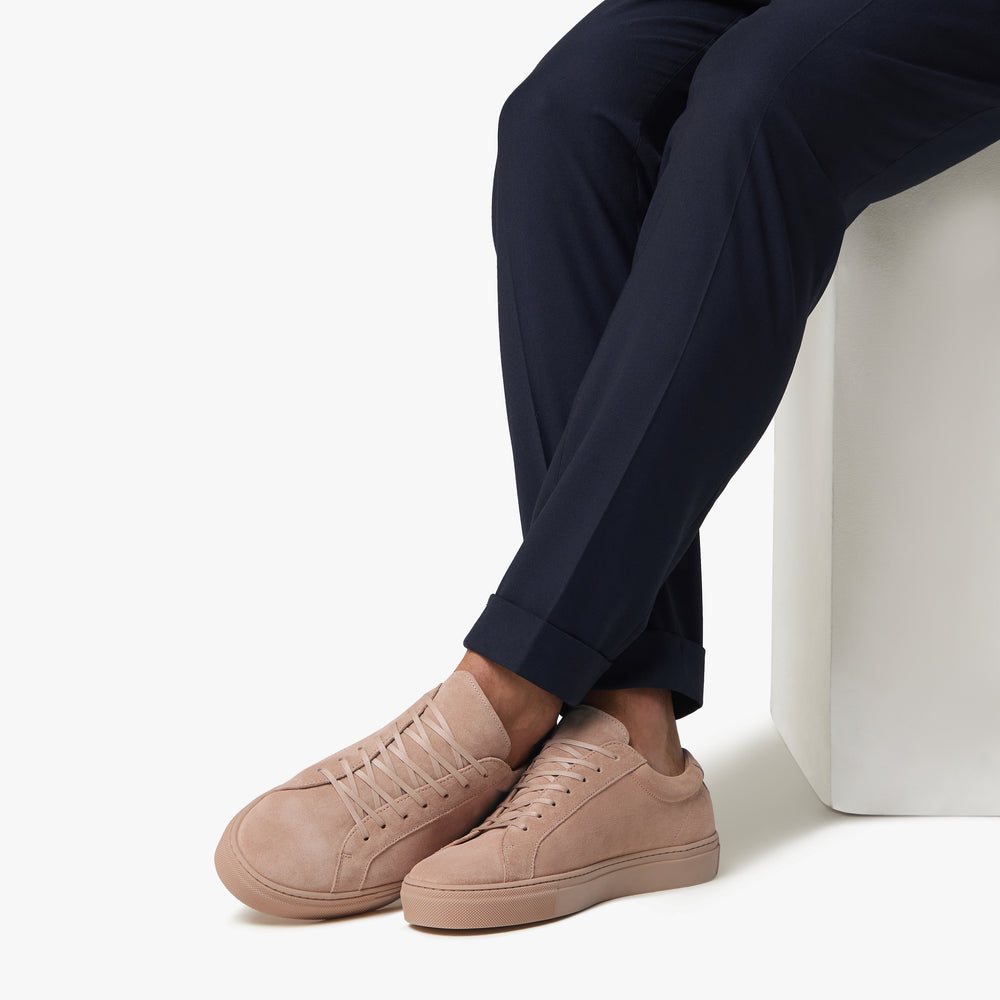 Uniform Standard Men's Series 1 minimalist suede sneaker in Pink handcrafted in Portugal