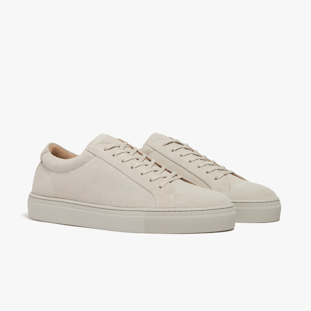 Uniform Standard Women's Series 1 minimalist suede sneaker in Beige handcrafted in Portugal