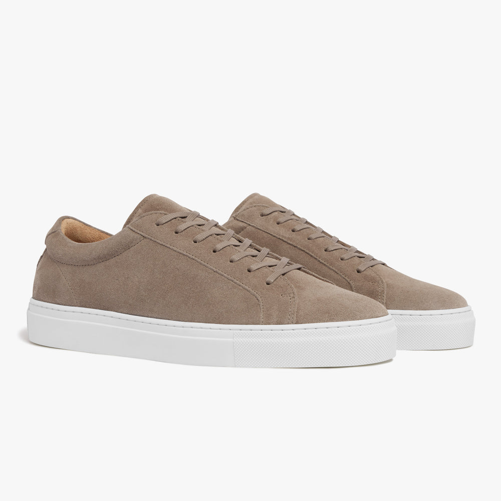 Uniform Standard Men's Series 1 minimalist suede sneaker in Beige handcrafted in Portugal