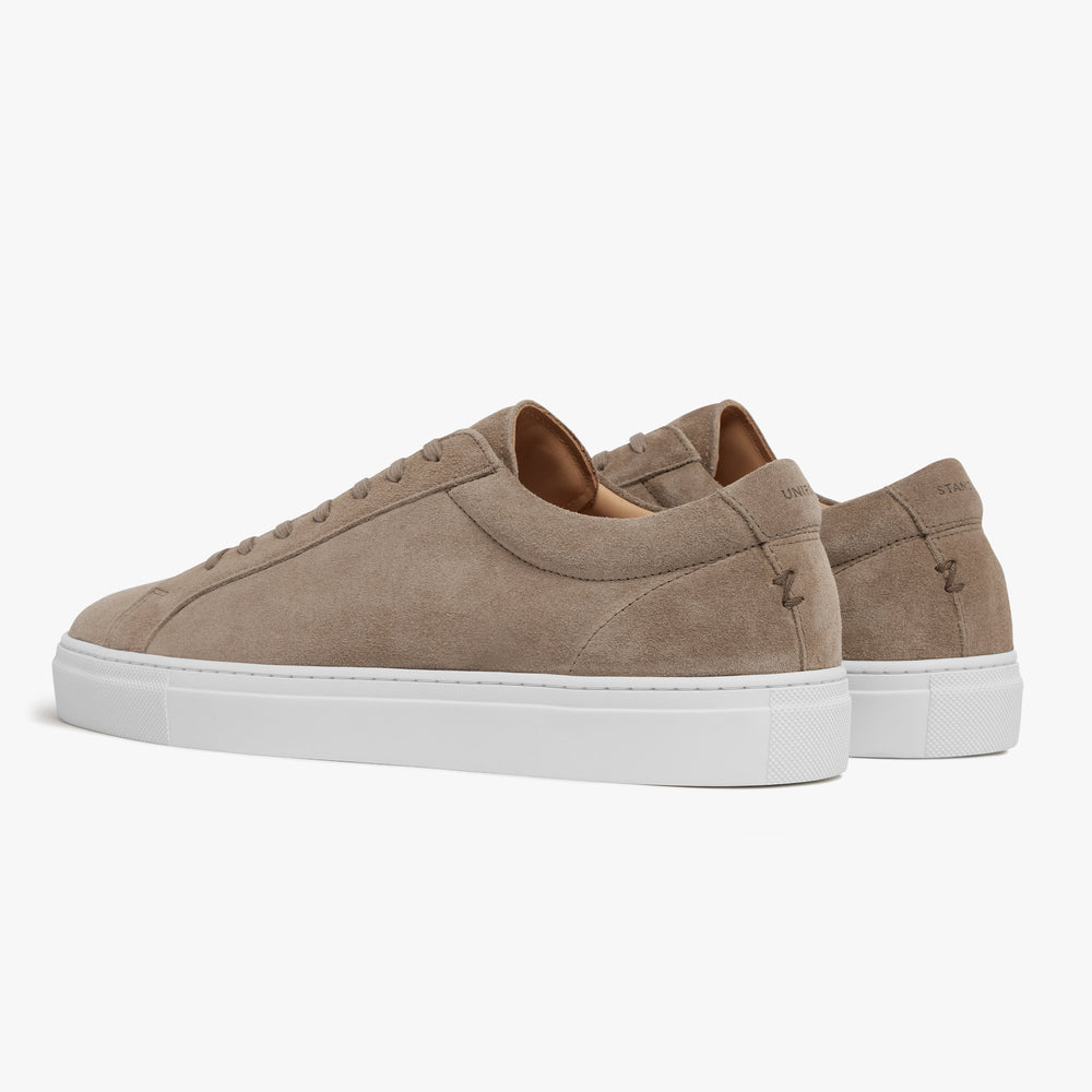 Uniform Standard Men's Series 1 minimalist suede sneaker in Beige handcrafted in Portugal