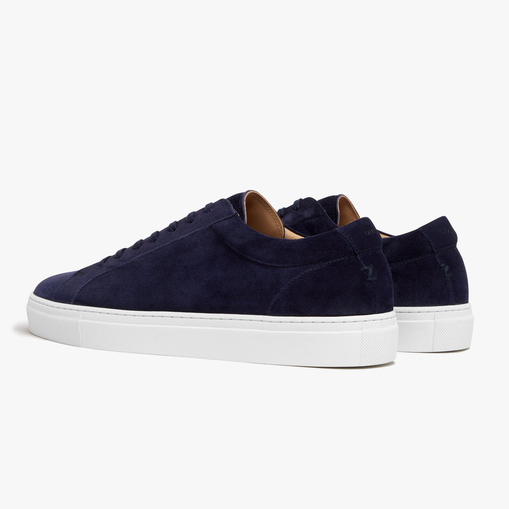Uniform Standard Men's Series 1 minimalist suede sneaker in Blue handcrafted in Portugal