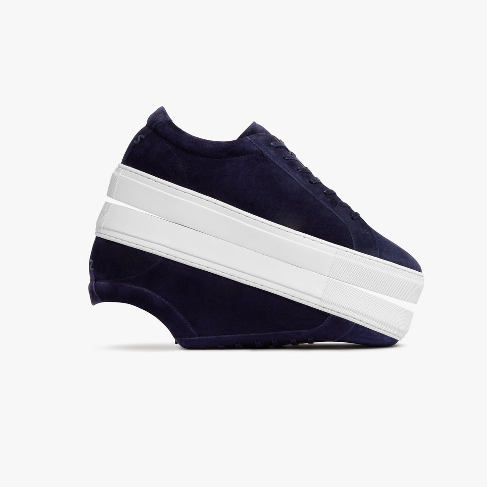 Uniform Standard Men's Series 1 minimalist suede sneaker in Blue handcrafted in Portugal