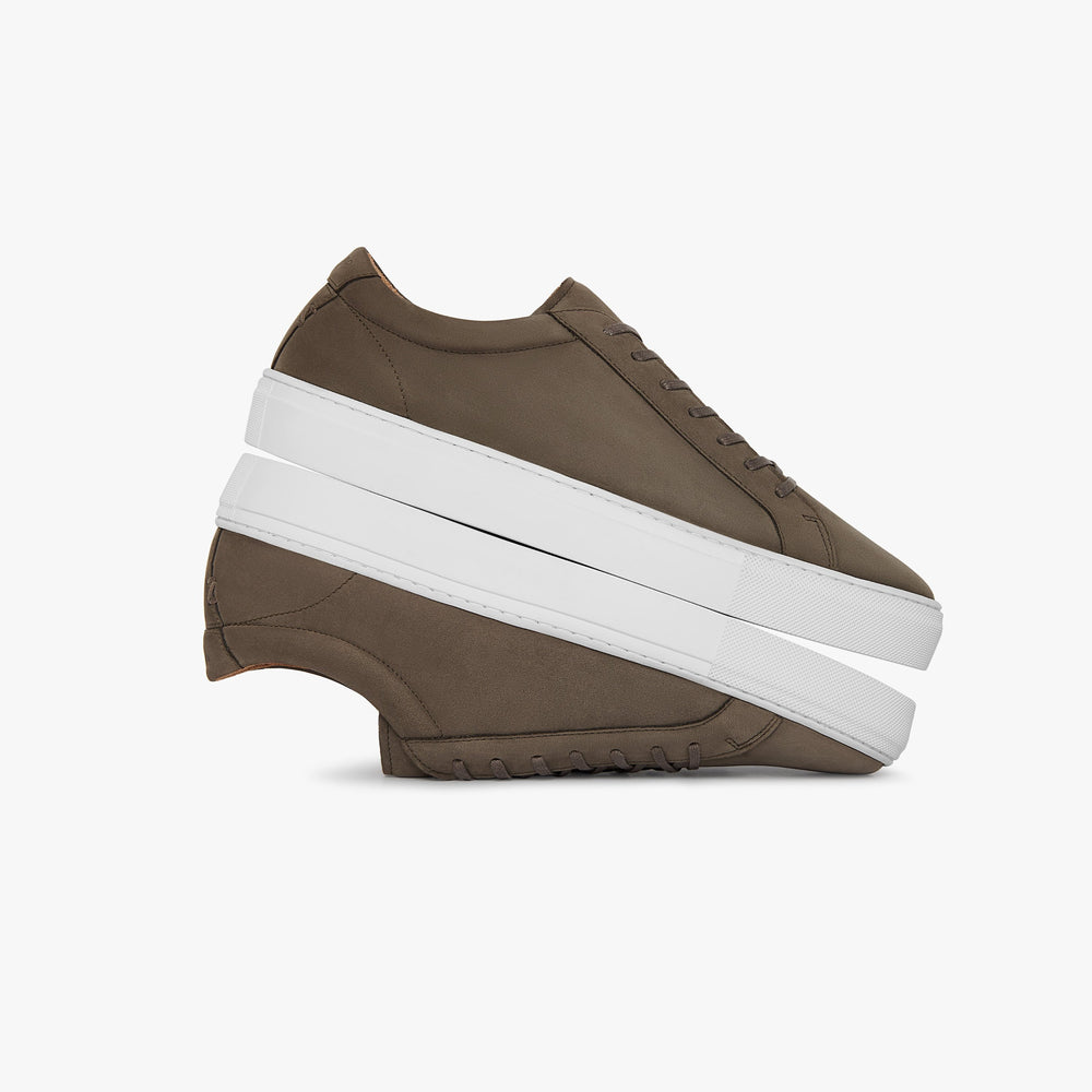 Uniform Standard Men's Series 1 minimalist nubuck leather sneaker in Brown handcrafted in Portugal