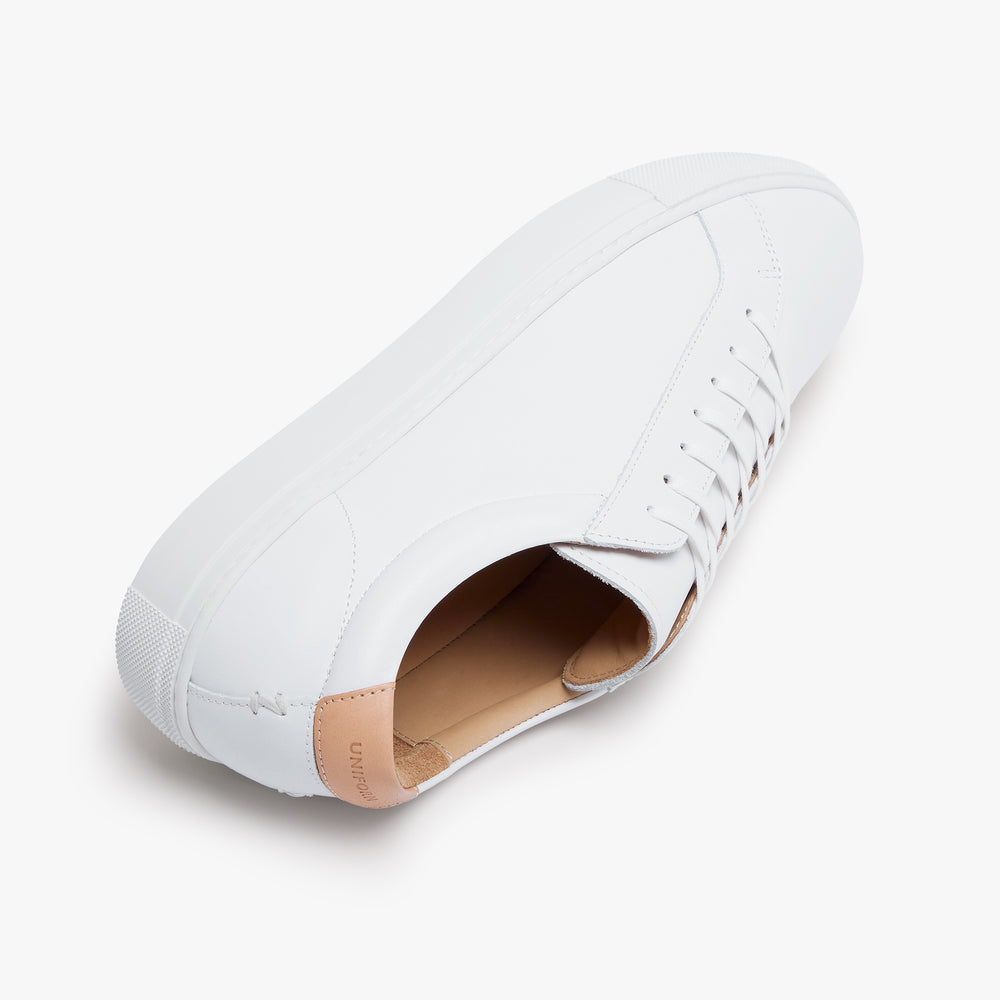 Uniform Standard Men's Series 1 minimalist leather sneaker in White handcrafted in Portugal